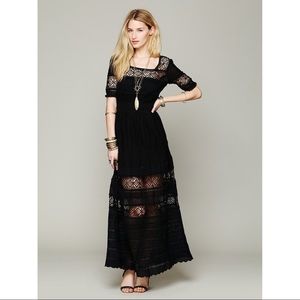 💛 SALE Free People crochet and lace maxi dress